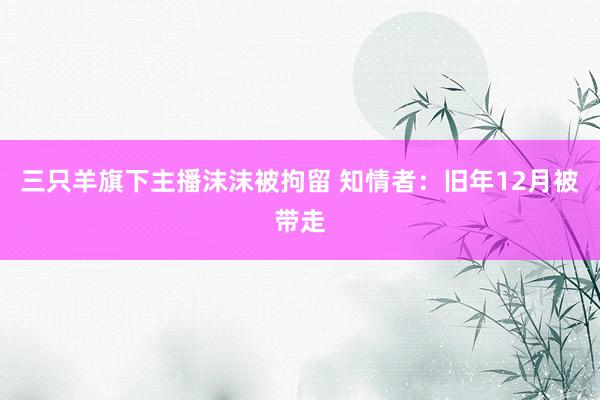 三只羊旗下主播沫沫被拘留 知情者：旧年12月被带走