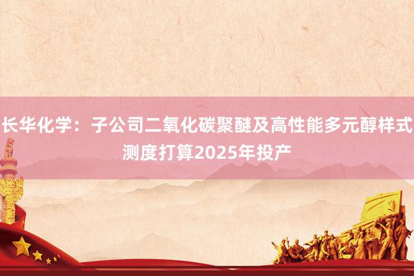 长华化学：子公司二氧化碳聚醚及高性能多元醇样式测度打算2025年投产